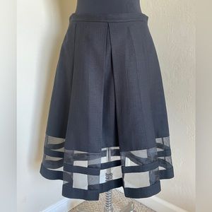 CLUB MONACO | Black Pleated Hannelina Midi Skirt, Size 8